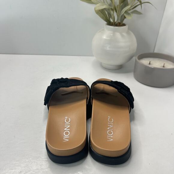 Vionic Palm Roni Suede Slides Sandals Black VS385/15271928 Women’s US 5 NWB - Picture 4 of 10